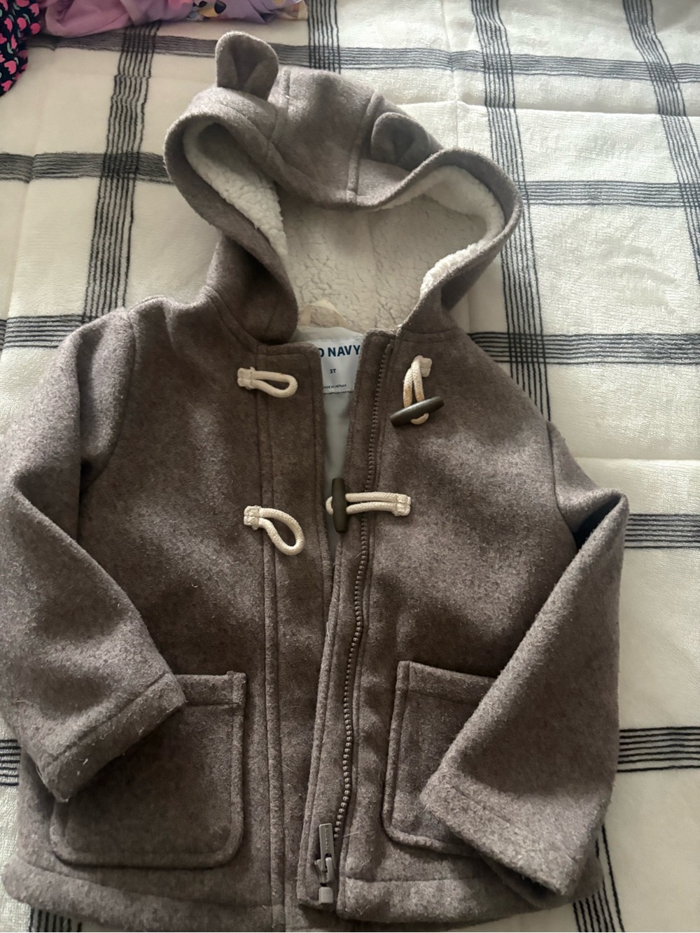 Old Navy Toddler Gray Hooded Toggle Coat